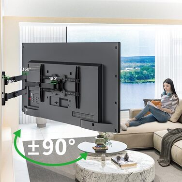 Настінний кріплення для телевізора XTRARM TiTon, 120 см, поворотний, 40 кг, VESA max. 400x400 мм, чорний