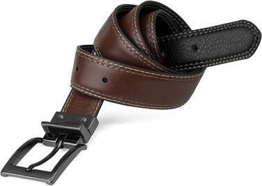 Чоловічий шкіряний ремінь Steve Madden, чорний/коричневий (двоколірний)