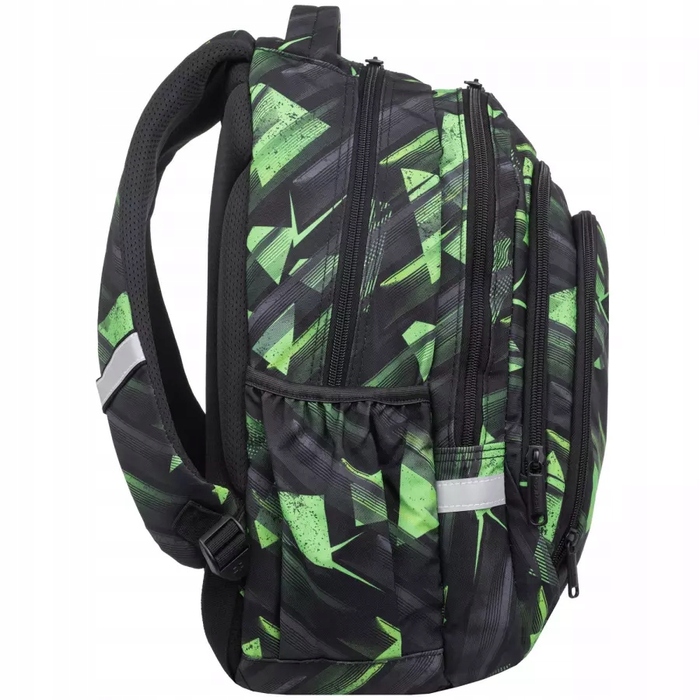 Багатовідсіковий шкільний рюкзак CoolPack, чорний з зеленим, 28 л