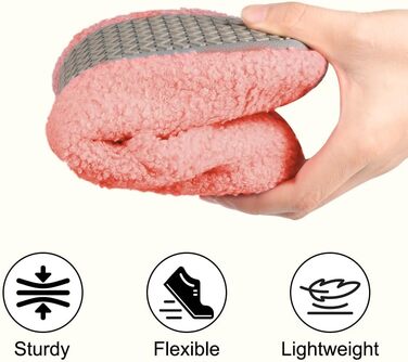 OFFCUP Теплі жіночі халапки-домашні тапочки з піни пам'яті, зимові, бавовняні, пухнасті, для дому та вулиці, рожеві, розміри 40-41