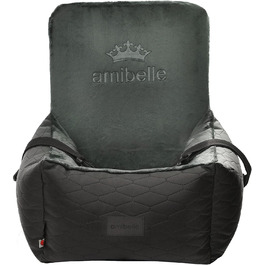 Автокрісло для собак та котів Bella Schwarz, чорний, штучна шкіра, 55x55 см, універсальне, миється