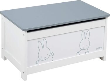 Дитяча іграшкова скриня зі зручною кришкою roba Miffy з дерева, біла лавка-скриня для зберігання іграшок у дитячу кімнату для хлопчиків і дівчаток