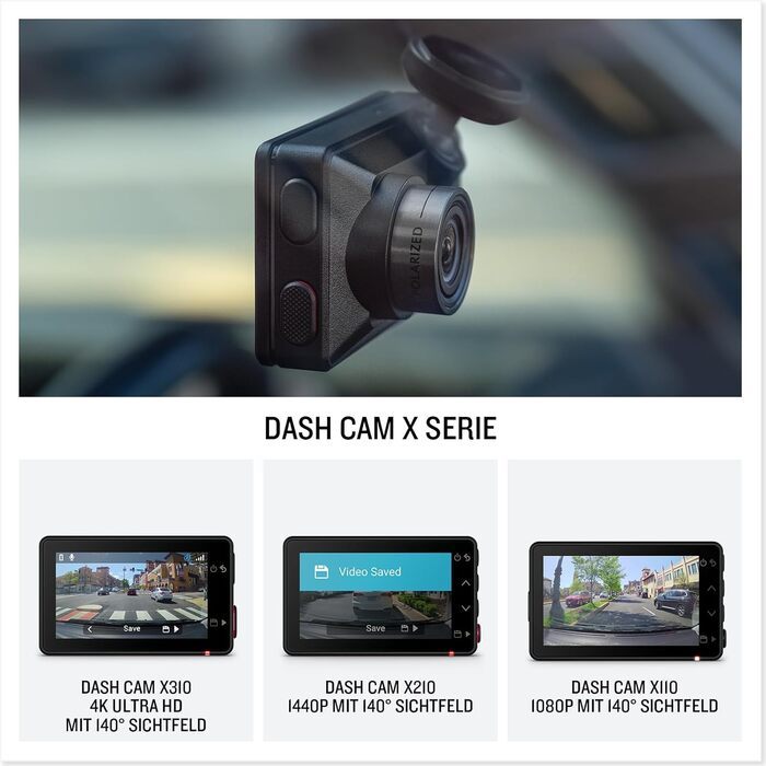 Відеореєстратор Garmin Dash Cam Mini 3 X210: 1080p HD, 140° кут огляду, фільтр Pol, автовиявлення ДТП