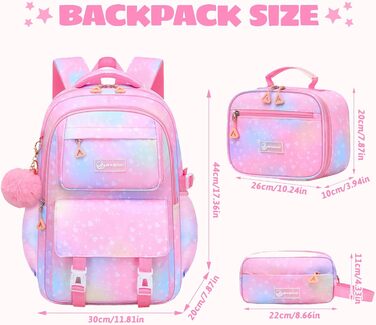 Шкільний рюкзак для дівчинки-підлітка 3 в 1: рюкзак, ланч-бокс, пенал. Підходить для ноутбука 15.6
