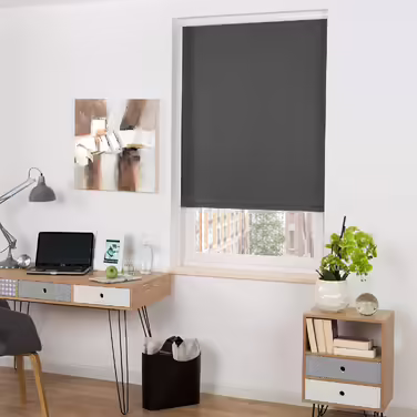 Roller blind with guide rails SolReflect K24 60x175 cm - Blackout roller blind with side guide rails - Mounting without drilling - Blackout roller blind 60cm wide (W80 x H175 cm, Anthracite)