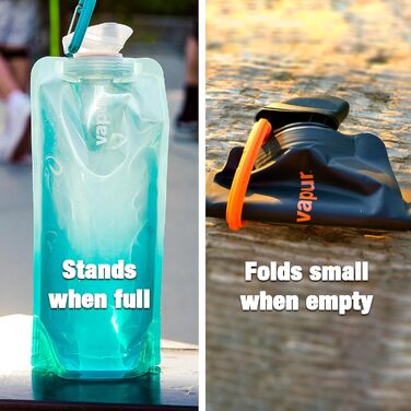 Eclipse plastic water bottle, reusable, foldable/rollable