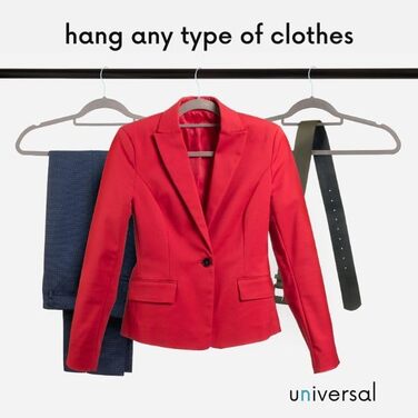 Плечики для одягу OGIVO, набір з 20 шт., сірі - антиковзаючі, для краваток, з поворотним гачком, з вирізами для плечей