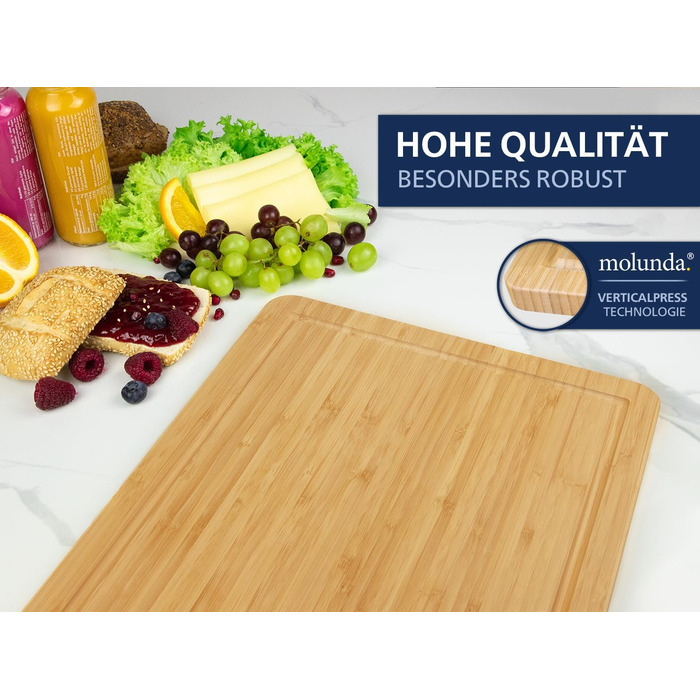 Дерев'яний обробний стіл з бамбука, 45 x 30 x 2 см, XL, сертифікат FSC®, антибактеріальний, для кухні