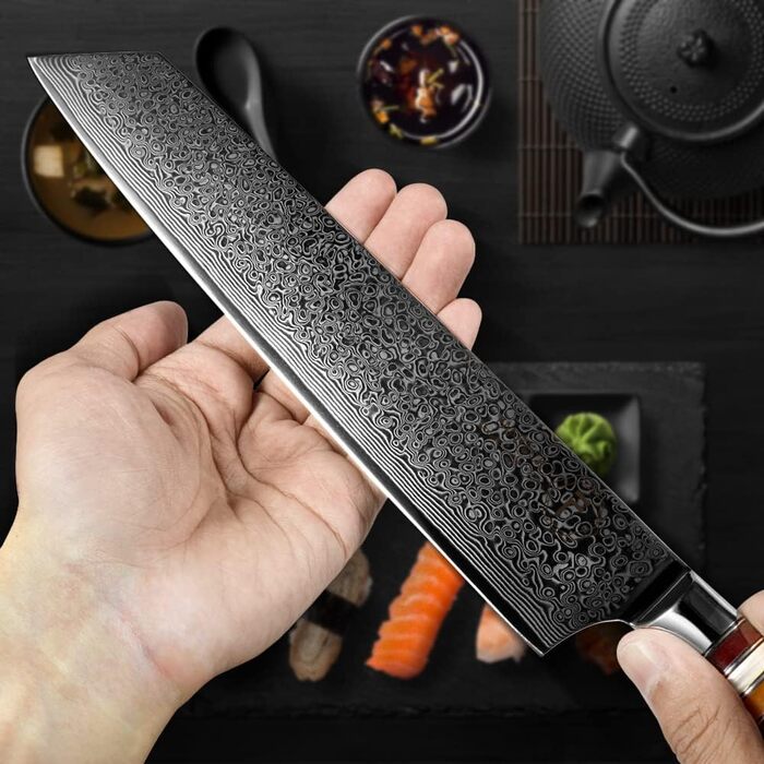 Ніж кухарський FANTECK Kiritsuke Damast 24 см, сталь VG-10 (67 шарів), рукоять Pakkawood, в подарунковій коробці