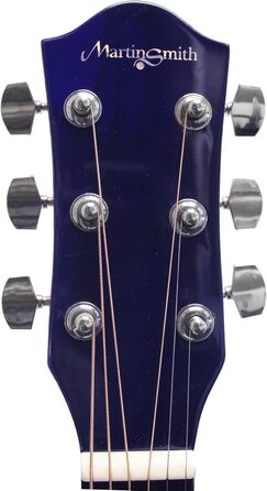 Акустична гітара Martin Smith з комплектом: струни, медіатори та ремінь - синього кольору