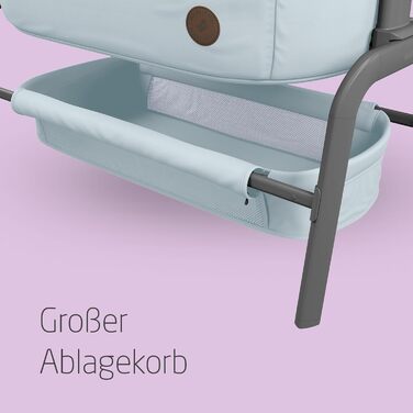 Maxi-Cosi Iora Bedside Crib Baby, Foldable Co-Sleeper, 0–6 Months, max. 9 kg, 4 Recline Positions and 5 Height Levels, Easy to Push, Comfortable Mattress, Large Basket, Easy to Carry, Essential Grey Essential Grey Iora