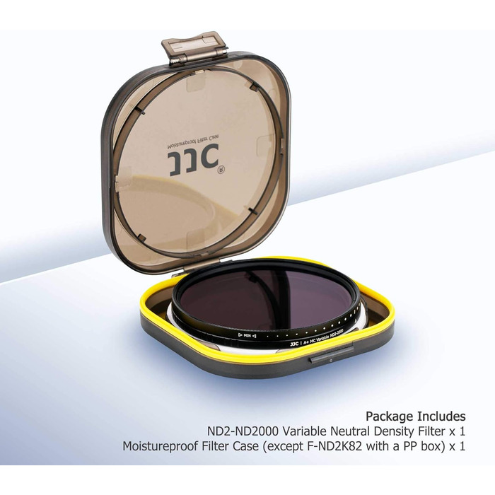 Фільтр ND (ND2-ND2000) JJC: регульований нейтральний фільтр щільності для DSLR, 18-шарова покриття, HD скло, 40.5 мм