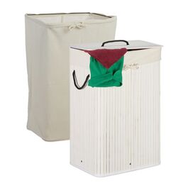 Relaxdays Bamboo Laundry Basket Rectangular