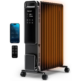 Розумний масляний радіатор Pro Breeze 2500W з 11 секціями - електричний, з Wi-Fi, таймером та термостатом