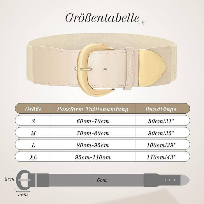 Жіночий широкий пояс-кушак WHIPPY, еластичний, зі срібною пряжкою, 110 см, розмір 94-114 см