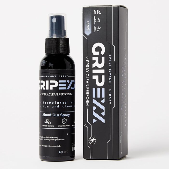 GripExx 2-in-1 Sports Shoe Grip Spray provides traction and rejuvenates soles. All-purpose grip spray to improve the grip of basketball shoes. Non-slip and performance enhancing.