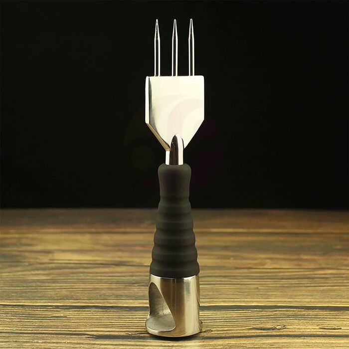 Stainless steel ice pick and three-pronged ice pick, ice crushing tool for home, kitchen, bartender, bar, cocktail, ice crusher, refrigerator freezer de-icer