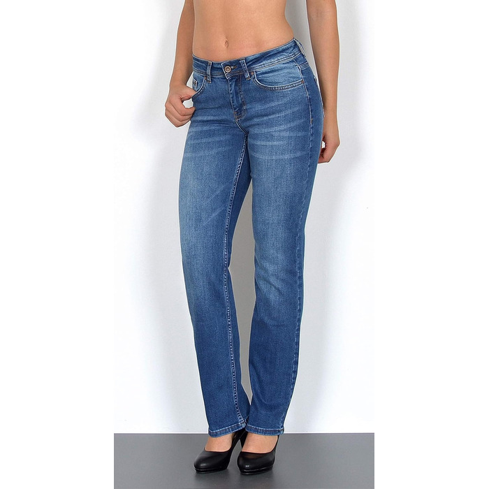 Джинси жіночі ESRA Straight Jeans - висока талія, прямі, еластичні, великі розміри (G6 34 J150)