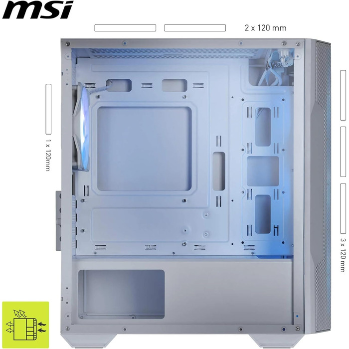 Корпус ПК MSI MAG Forge M100R White - Mid-Tower, ATX, підтримка RTX 40, ARGB, магнітні фільтри, загартоване скло