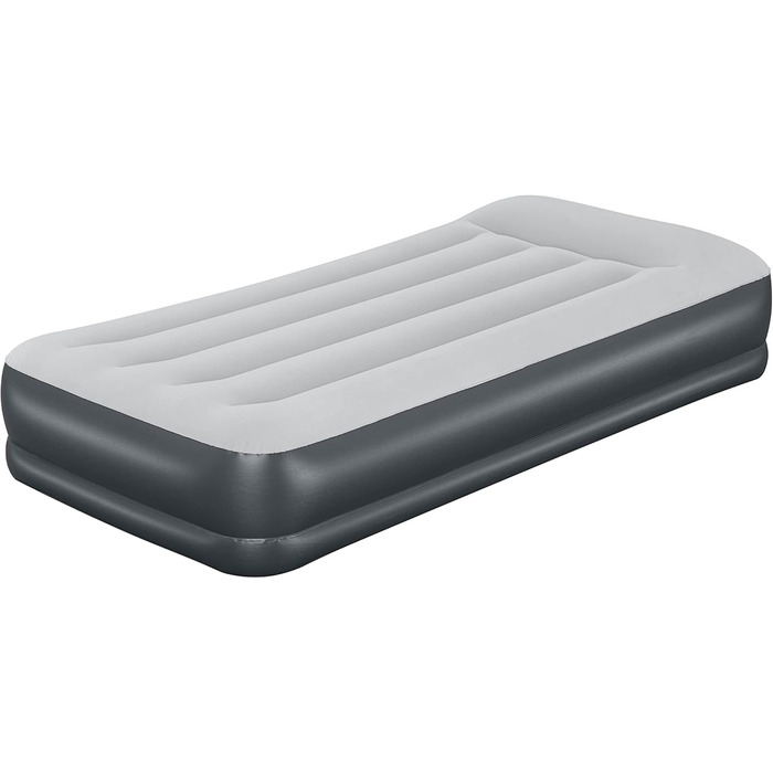 Надувний матрац Novaluxe з вбудованим електронасосом та подушкою, сірий 191x97x38 см