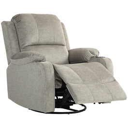 HOMCOM Electric Reclining TV Chair, 360° Swivel, Rocker Function, Pocket Spring, Footrest, Cup Holder, Brown