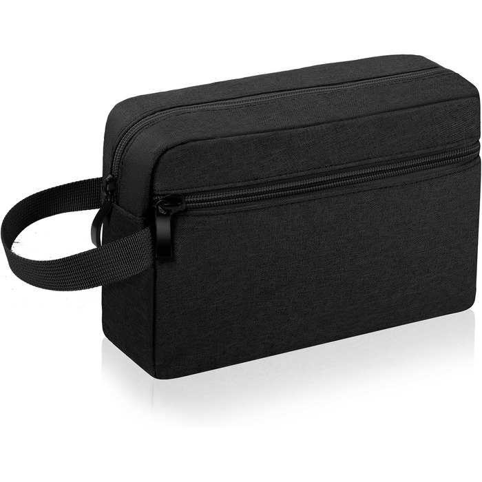 Чоловічий дорожній косметичний набір, жіноча культбагер великого розміру, косметичка-органайзер з подвійною блискавкою, чорна (#3)