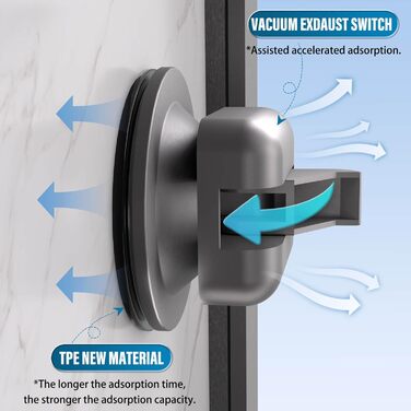 Набір з 2 полиць для душу Onemake з присосками, без свердління, сірого кольору. Дзеркальний кутовий органайзер для ванної кімнати з 6 гачками та рушником.