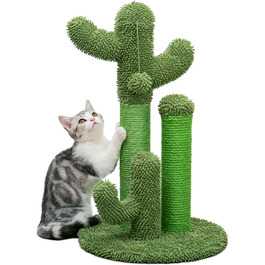 Kratzbaum Kaktus, creative cat tree design, 3 post set, green - 42 * 68.5cm, AY405-HZ--66GN-B (M, Green)