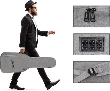 Шейман WGB-115 GY Преміум-лайн Гітара Вестерн - Водовідштовхуючий мішок Gigbag для гітари з міцним матеріалом та регульованими ременями