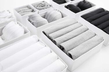 Large Drawer Organization System 12-Piece Set White Boxes Storage Organizer Drawer Cabinet Organizer Storage Box Closet Organizer