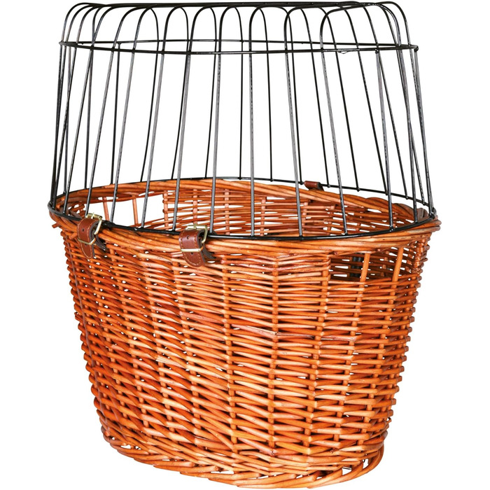 ТRIXIE Корзина для собак на велосипед, до 5 кг, 44 × 48 × 33 см - плетена корзина для руля, з пластиковим гратами, 2806 natur