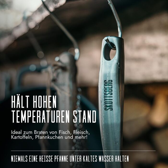 Чавунна сковорода-гриль SKOTTSBERG 28x28 см, з антипригарним покриттям (без PFAS), для індукції, газу, електроплити, духовки та гриля