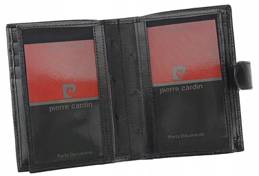 Чоловічий гаманець Pierre Cardin із натуральної шкіри, чорний