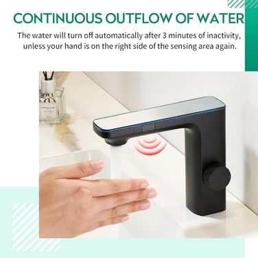 Кран кухонний CREA, 360° поворотний, з високим виливом, інфрачервоний, матовий чорний