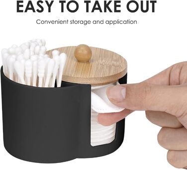 Тримач для ватних паличок та дисків, чорний, пластиковий органайзер для ванної кімнати