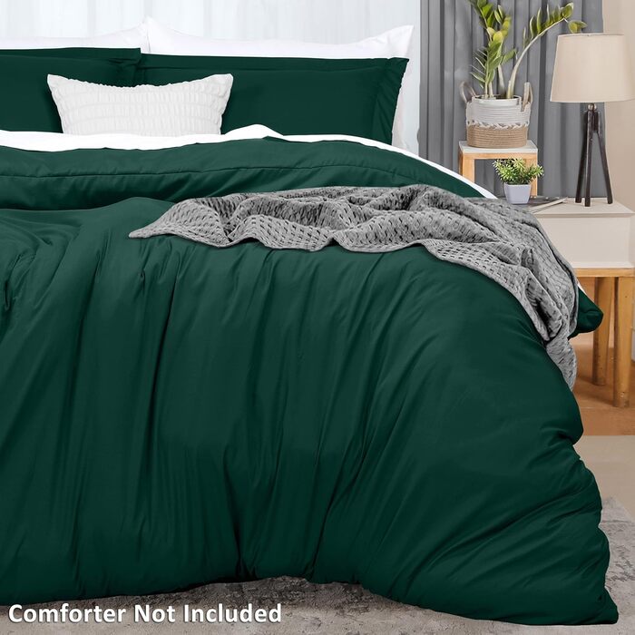 Комплект постільної білизни Utopia Bedding, повний розмір: 1 простирадло, 2 наволочки, 3-частинний комплект, зелений смарагдовий, мікрофібра