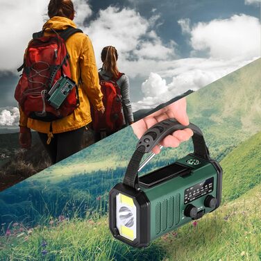 Сонячне радіо 10000 mAh з NOAA, USB зарядкою, ліхтариком та компасом для відпочинку на природі