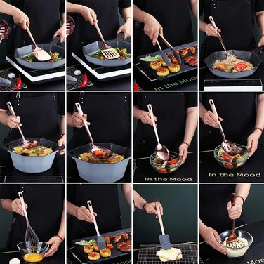 Copper Kitchen Utensils, 13-Piece Stainless Steel Cookware Set with Titanium Rose Gold Coating, Kitchen Utensil Set with Utensil Holder for Non-Stick Cookware (13 Pack)