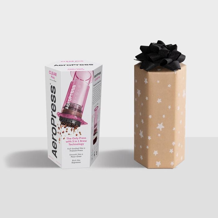 Прозора кавоварка AeroPress Clear 3-в-1: френч-прес, пуровер і еспресо, портативна міні-кавомашина для подорожей, без гіркоти, розмір S, рожева