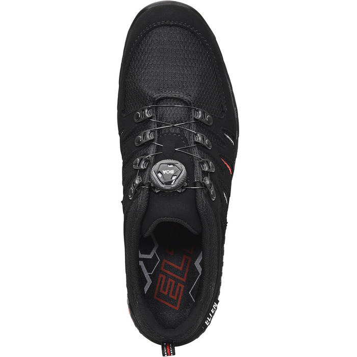 Робочі черевики ELTEN Maddox BOA S3S чорно-червоні, текстиль, сталевий підносок, легкі, спортивні, чоловічі та жіночі, 47 EU