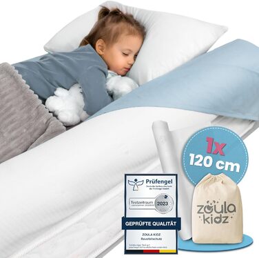 Надувне дитяче ліжко для подорожей - ліжко з захистом від падіння та вбудованим насосом - Портативне дитяче ліжко для подорожей з тканиною Oeko-Tex - Ідеально для кемпінгу, готелю та дому (1, 120 см)