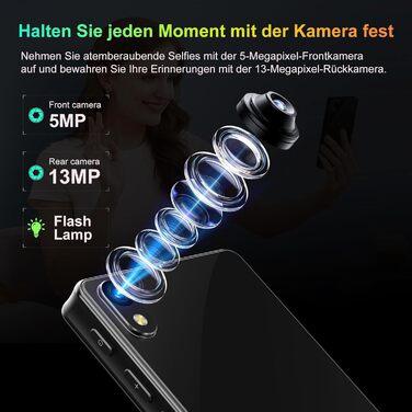 MP3 плеєр 96GB з Bluetooth, WiFi, Android 13, камерою та гучномовцем. Плеєр MP4 для Spotify, Kids, Audible, Amazon Music, Play Store - Чорний