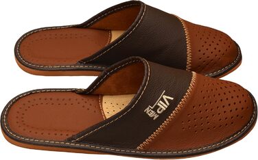 Чоловічі домашні тапочки World of Leather з натуральної шкіри, коричневі, 43 EU