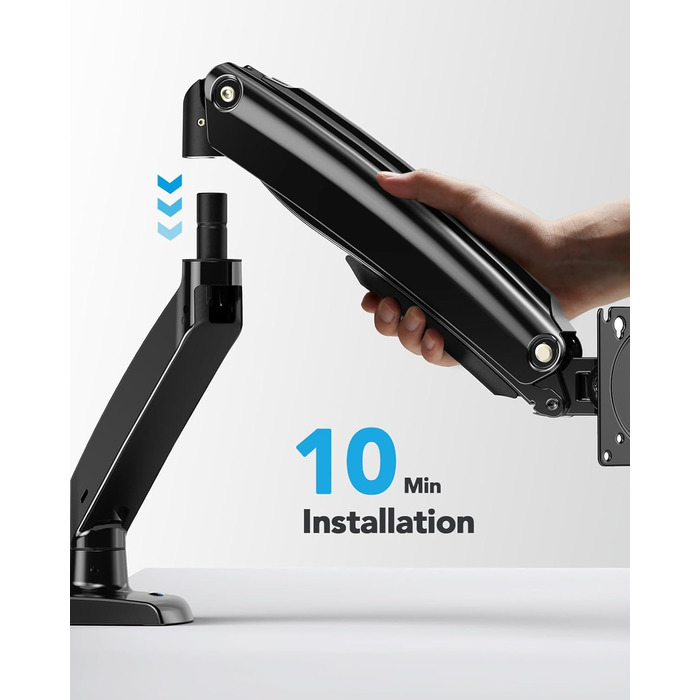 Кріплення для монітора HUANUO, 49 дюймів, ультраширокий, до 12 кг, з USB, VESA 75x75/100x100 мм, чорний