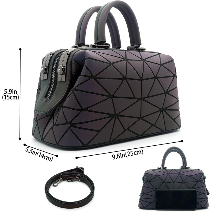 Геометричний гаманець жіночий світловідбиваючий, сумка через плече голографічна Geometrisches Portemonnaie (Cb-05)