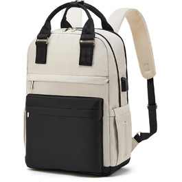 Чорно-білий рюкзак YTL Rolltop з відділенням для ноутбука 17 дюймів, водонепроникний, для подорожей, школи, університету, велосипеду