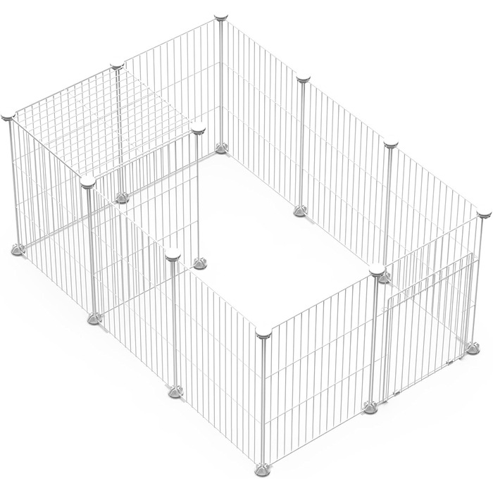 Металевий загін для кроликів LANGXUN: міцний дротяний загін, DIY монтаж, 12 шт. (120x60x38 см)