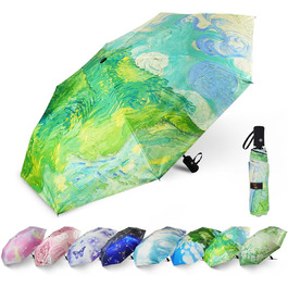 Компактна дорожня парасолька SY Winddicht: автоматична, легка, міцна. Парасольки від виробника, висока якість за доступною ціною (C-Grünes Weizenfeld)