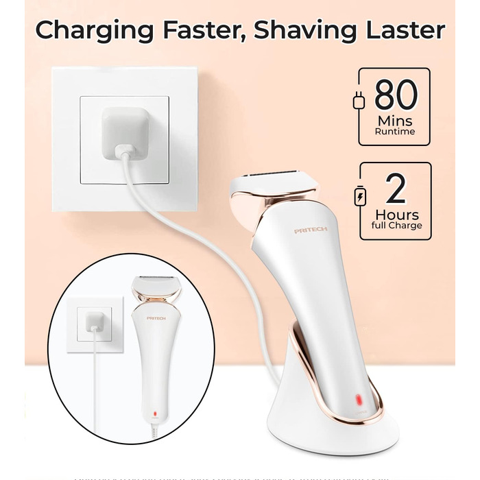 Електричний жіночий епілятор: бездротовий тример для тіла, бікіні, ніг та під пахвами (вологий/сухий)