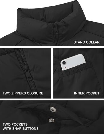 Жіноча жилетка Fengbay Reitweste: безрукавна, з коміром-стійкою, легка, стьобана, з утеплювачем, для осені та зими, чорна, розмір M